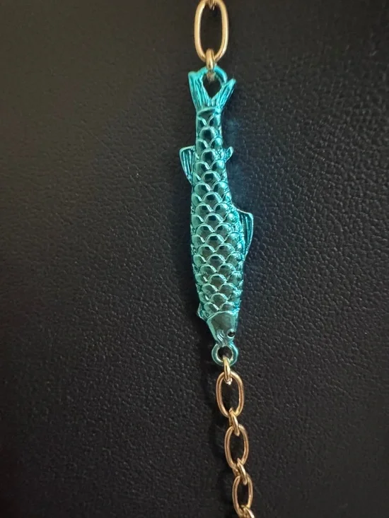 NWT Women BETSEY JOHNSON Coastal Mediterranean Sardines sparkly long necklace - Picture 4 of 9